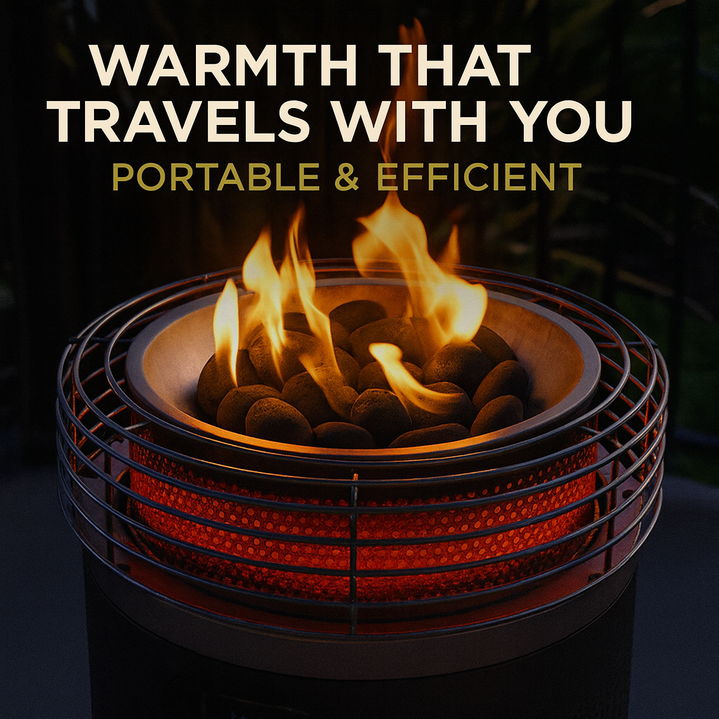HomeTreasure™ NovaGlow 360° – The Smokeless Outdoor Fire Pit & Heater